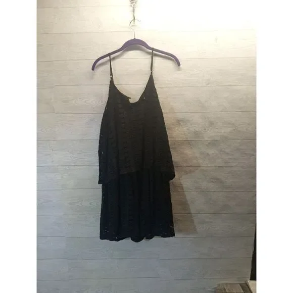 Mossimo black lace romper shorts size L New With Tags - Picture 3 of 3